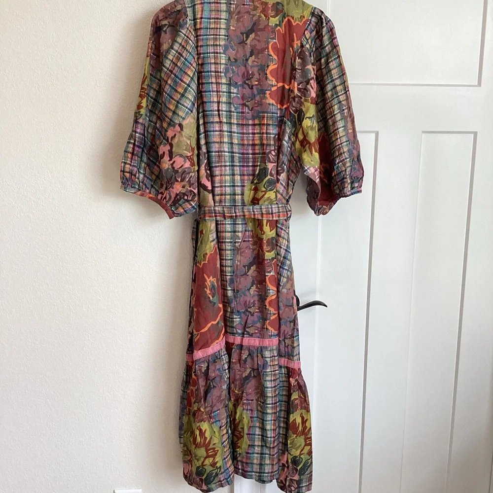 Anthropologie Multicolor Plaid and Floral Dress - Picture 7 of 12
